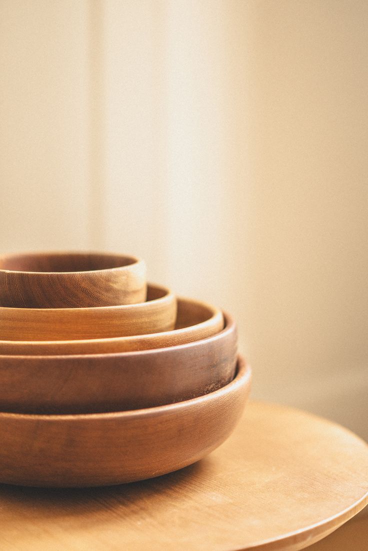 Angolan Wood Nesting Bowls — Set of 3