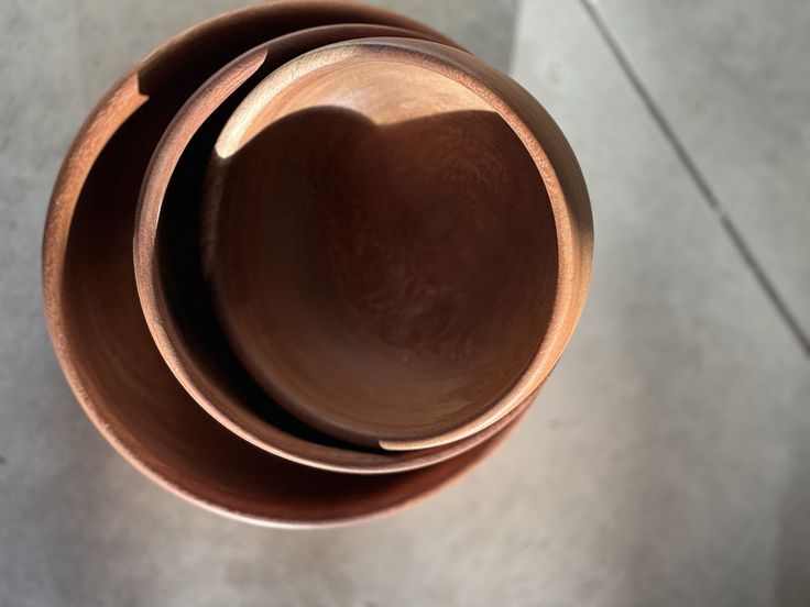Angolan Wood Nesting Bowls — Set of 3